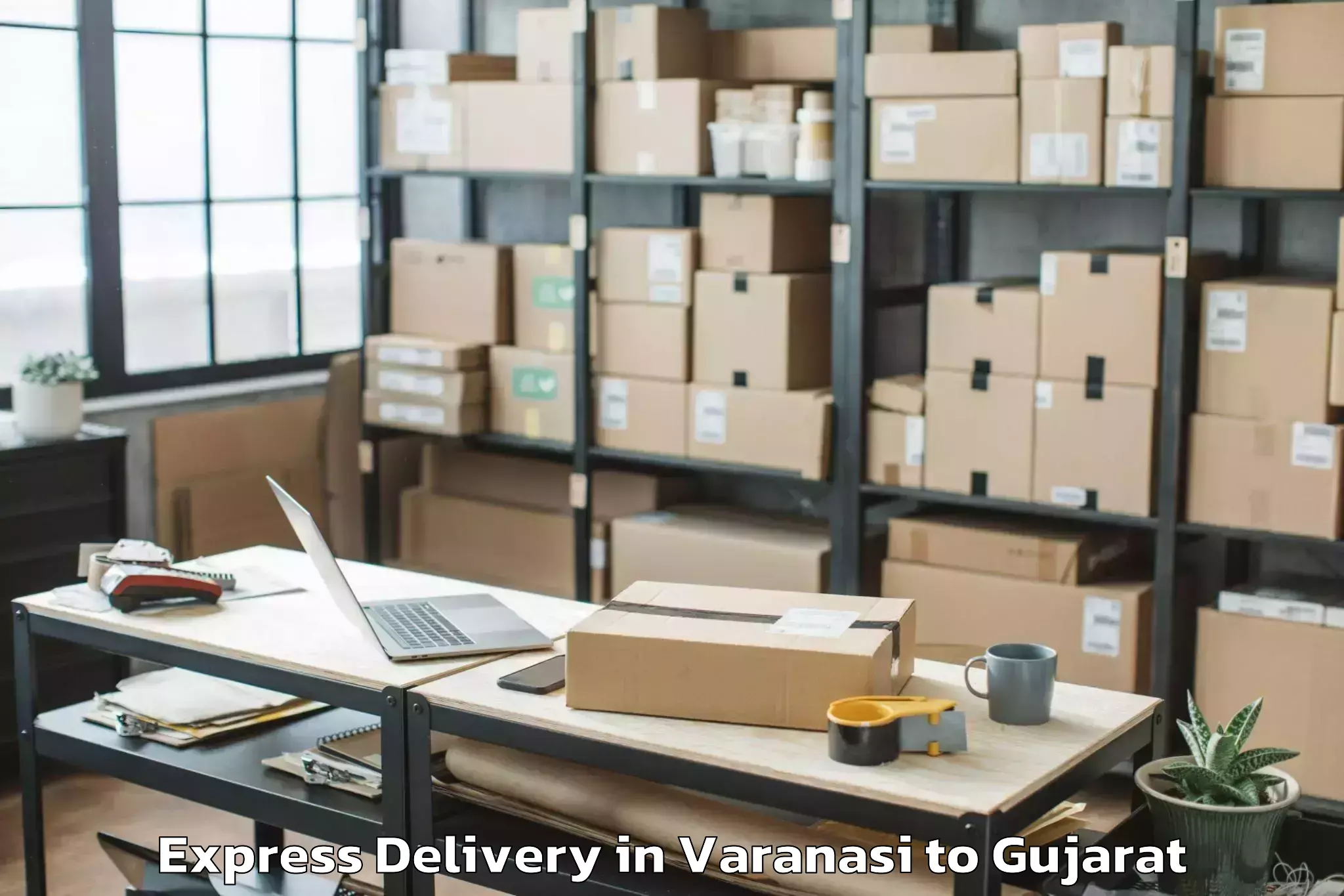 Discover Varanasi to Khambha Express Delivery